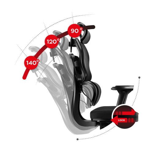 Huzaro combat 7.0-Black, ergonomická herná stolička otočná čierna.