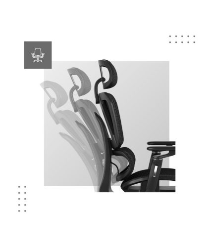 Mark Adler Premium Ergonomická pohodlná kancelárska stolička, nastaviteľná výška, opierka nôh, čierna