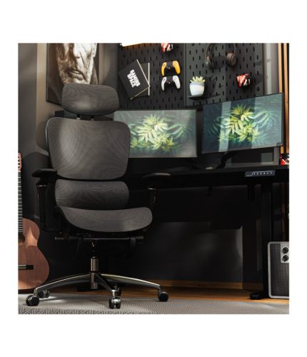 Mark Adler Premium Ergonomická pohodlná kancelárska stolička, nastaviteľná výška, opierka nôh, čierna