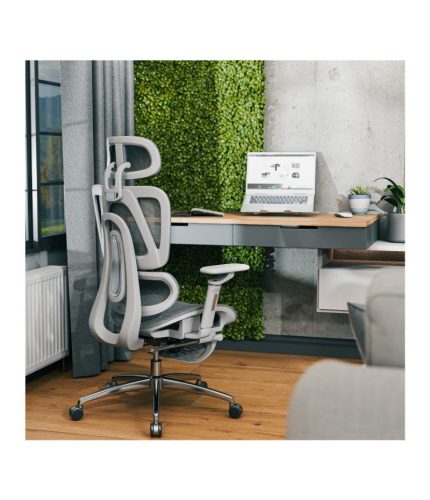 Mark Adler Expert Premium ergonomická pohodlná kancelárska stolička, nastaviteľná výška, opierka nôh, šedá