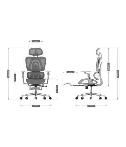 Mark Adler Expert Premium ergonomická pohodlná kancelárska stolička, nastaviteľná výška, opierka nôh, šedá