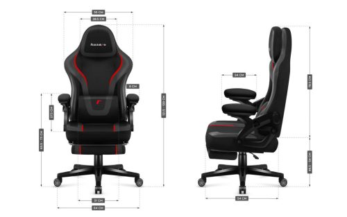 Huzaro Force 4.6 carbon hráčska stolička, látka, opierka nôh, polohovateľná, polohovateľná opierka hlavy, čierna