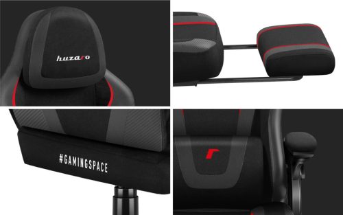 Huzaro Force 4.6 carbon hráčska stolička, látka, opierka nôh, polohovateľná, polohovateľná opierka hlavy, čierna