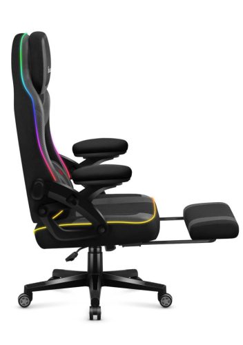 Huzaro Force 4.6 rgb black herné stolička, látka RGB, opierka nôh, polohovateľná, nastaviteľná opierka hlavy, čierna
