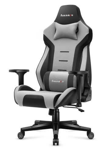 Huzaro Force 7.6 grey hráčska stolička herné kreslo ležadlo, látka, bedrová opierka, opierka hlavy, tvarovaná pamäťová pena, šedá.