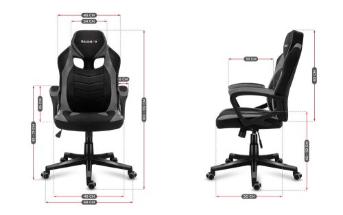 Huzaro Force 2.5 grey mesh hráčska stolička, pohodlná, herná stolička, otočná stolička, kreslo, čalúnený sedák, čierna šedá.