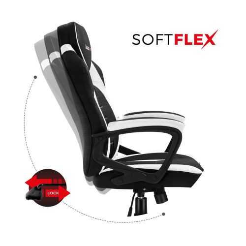 Huzaro Force 2.5 white hráčska stolička otočná stolička, kreslo, polstrovaný sedák, biela.