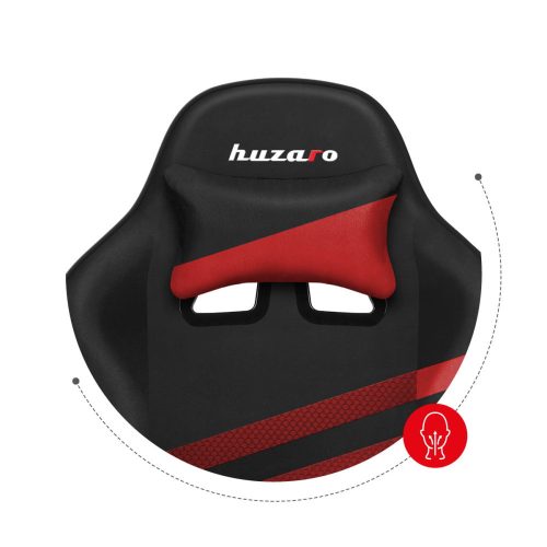 Huzaro Force 4.4 red mesh hráčska stolička, profesionálna herná stolička, oceľ, látkový materiál, vankúšik pod krk, červená