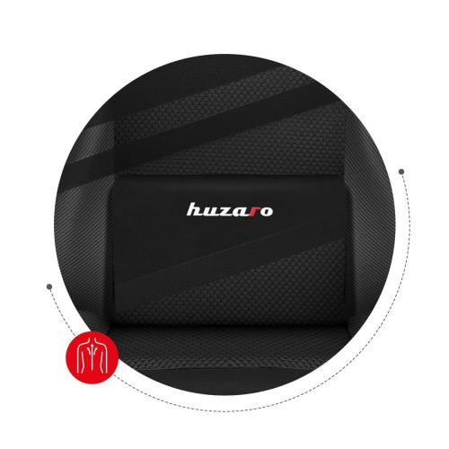 Huzaro Force 4.4 carbon herné stolička, profesionálna herná stolička, oceľ, látkový materiál, vankúš na krk, vankúš na hlavu, čierna.