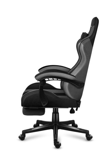 Huzaro Force 4.7 grey mesh hráčska stolička s podnožkou, profesionálna herná stolička, oceľ, materiál látka, vankúš pod krk, sivá.