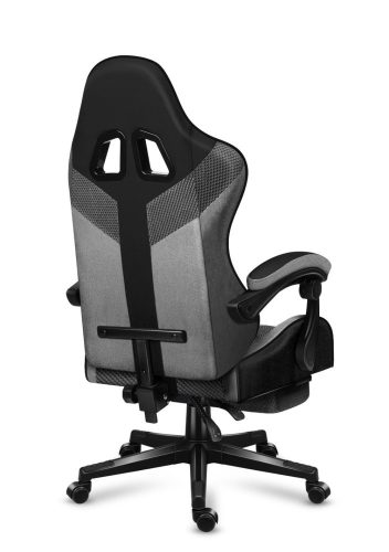 Huzaro Force 4.7 grey mesh hráčska stolička s podnožkou, profesionálna herná stolička, oceľ, materiál látka, vankúš pod krk, sivá.