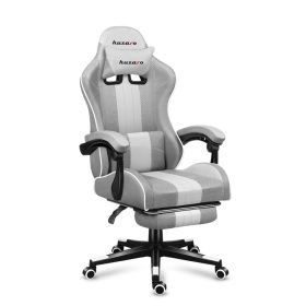   Huzaro Force 4.7 white mesh  hráčska stolička s opierkou nôh, profesionálna herná stolička, oceľ, materiál látka, vankúš pod krk, vankúš na hlavu, bielo-šedá.