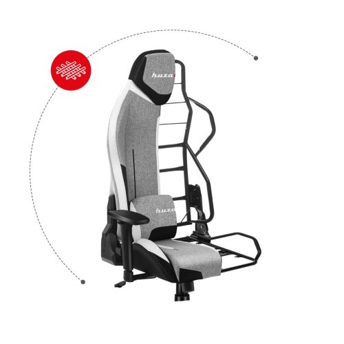 Huzaro Force 7.9 grey mesh herná stolička, nastaviteľné operadlo, nastaviteľné podrúčky, bedrový vankúš, odnímateľný krčný vankúš, látka sivá