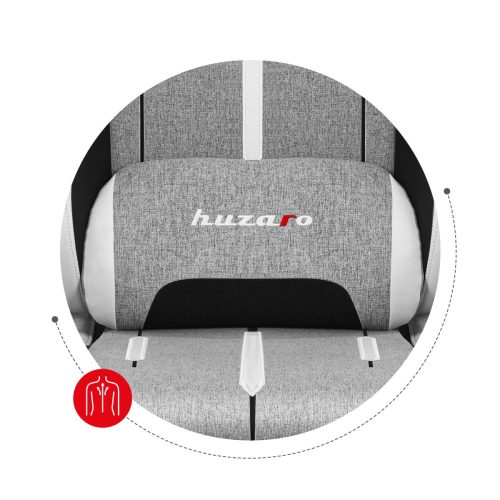 Huzaro Force 7.9 grey mesh herná stolička, nastaviteľné operadlo, nastaviteľné podrúčky, bedrový vankúš, odnímateľný krčný vankúš, látka sivá