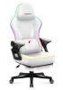 Hráčska stolička Huzaro Force 4.6rgb white mesh, opierka nôh, polohovateľná, polohovateľná opierka hlavy, biela
