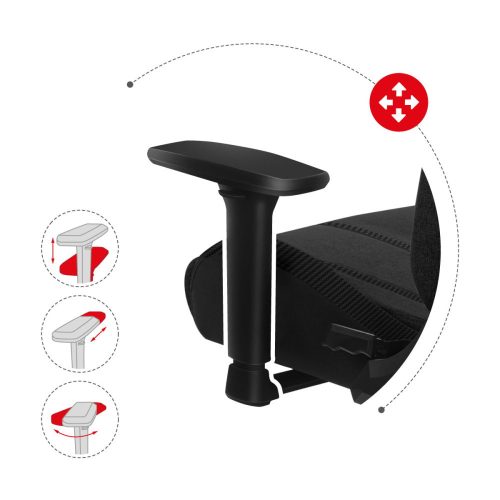 Huzaro Force 7.9 black herné kreslo sieťované, polohovateľné operadlo, bedrová opierka, odnímateľný krčný vankúš, látka, čierna.