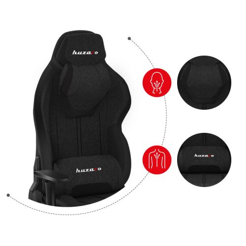 Huzaro Force 7.9 black herné kreslo sieťované, polohovateľné operadlo, bedrová opierka, odnímateľný krčný vankúš, látka, čierna.