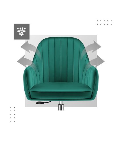 Mark Adler Future Moderná kancelárska stolička, s mäkkou špongiou, pohodlná stolička, zamatová, zelená
