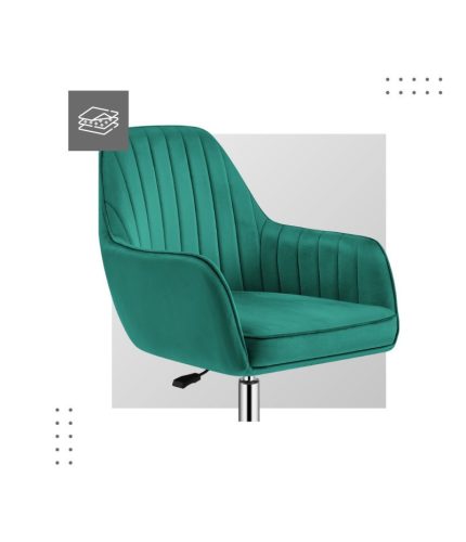 Mark Adler Future Moderná kancelárska stolička, s mäkkou špongiou, pohodlná stolička, zamatová, zelená