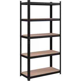   Songmics Regál s policami, s nosnosťou 175 kg na policu, čierny, hnedý 180x90x40cm