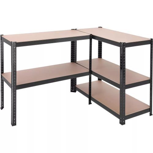 Songmics Regál s policami, s nosnosťou 175 kg na policu, čierny, hnedý 180x90x40cm