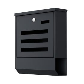   Greman  Vonkajšia poštová schránka, 33,5x30,5 cm, pozinkovaná oceľ, uzamykateľná, strieborná, plocha na noviny, grafit