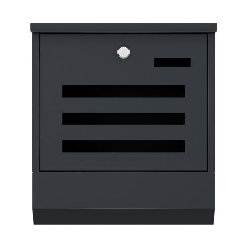 Greman  Vonkajšia poštová schránka, 33,5x30,5 cm, pozinkovaná oceľ, uzamykateľná, strieborná, plocha na noviny, grafit