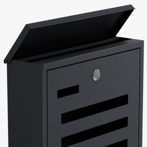 Greman  Vonkajšia poštová schránka, 33,5x30,5 cm, pozinkovaná oceľ, uzamykateľná, strieborná, plocha na noviny, grafit