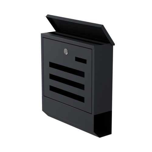 Greman  Vonkajšia poštová schránka, 33,5x30,5 cm, pozinkovaná oceľ, uzamykateľná, strieborná, plocha na noviny, grafit