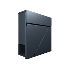   Mark Adler Moderná, odolná voči poveternostným vplyvom, vonkajšia poštová schránka, 37x37x10,5 cm, pozinkovaná oceľ, uzamykateľná, antracit, priestor na noviny