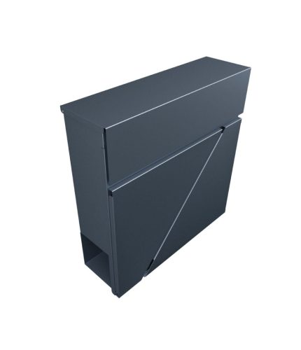 Mark Adler Moderná, odolná voči poveternostným vplyvom, vonkajšia poštová schránka, 37x37x10,5 cm, pozinkovaná oceľ, uzamykateľná, antracit, priestor na noviny