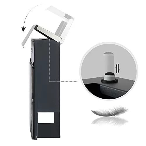 Songmics Uzamykateľná poštová schránka, možnosť montáže na stenu alebo plot, strieborno-antracitovo šedá.