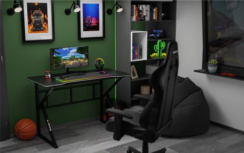 Herný stôl stôl Huzaro Hero 1.6 black, počítačový stôl čierny