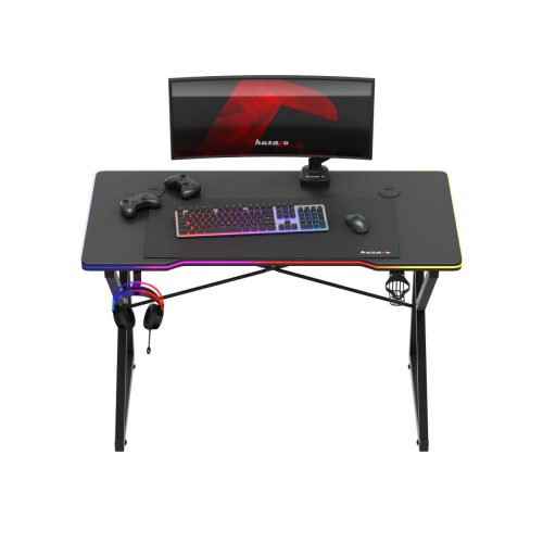 Herný stôl Huzaro Hero 1.7 rgb black, písací stôl 120 X 60 Cm čierny.