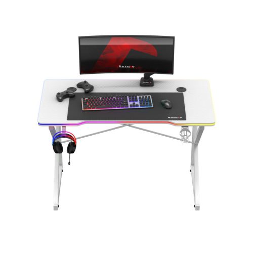 Herný stôl Huzaro Hero 1.7 rgb white, písací stôl RGB 120 X 60 Cm biely