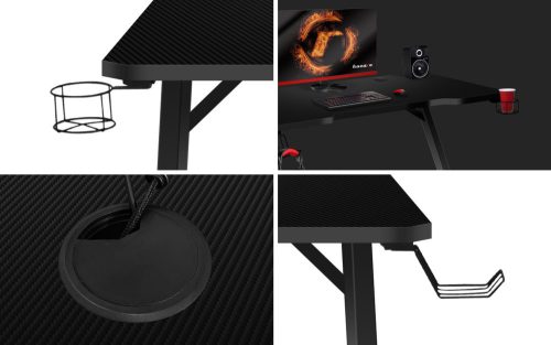 Hráčský stol Huzaro Hero 2.5 black, stol čierny.