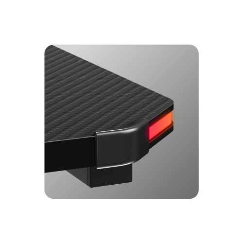 Herný stô Huzaro, 140 x 60 x 74 cm, Hero 3.3 RGB black osvetlenie, vrátane podložky pod myš 80 x 58 cm, čierna