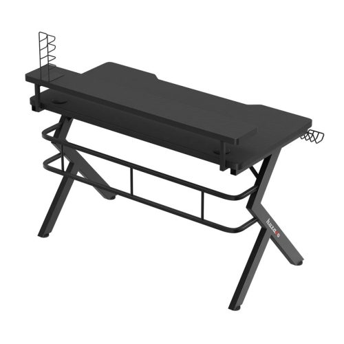 Herný stôl Huzaro Hero 5.0 black, hrací stôl, so stojanom na monitor, 120 x 60 x 69,5 cm, hliník / HDF, čierny