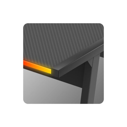 Huzaro herný stôl rohový stôl písací stôl RGB SMART čierny.