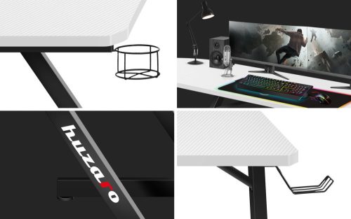 Huzaro Hero 7.0 white herný stôl rohový stôl písací stôl biely.