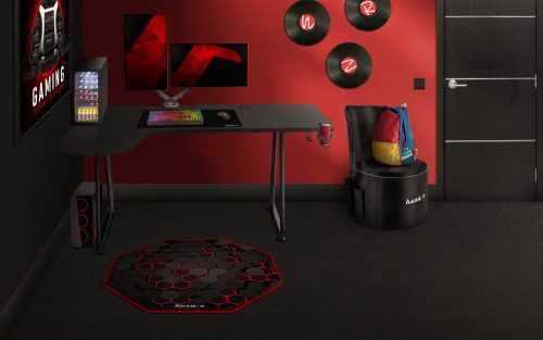 Herný stôl Huzaro Hero 7.7 black, písací stôl, držiak na poháre, rohový stôl čierny.