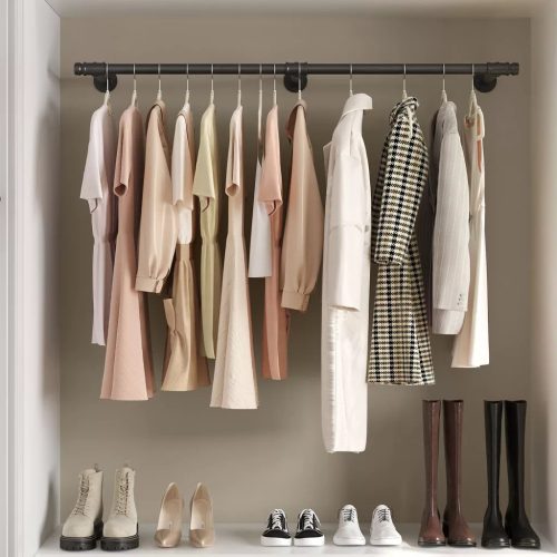 Nástenný vešiak na kabáty, čierny 170x30x7cm