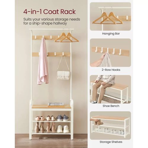 Vstupná chodba s vešiakovou policou, vešiakmi, botníkom a sedákom, dub.