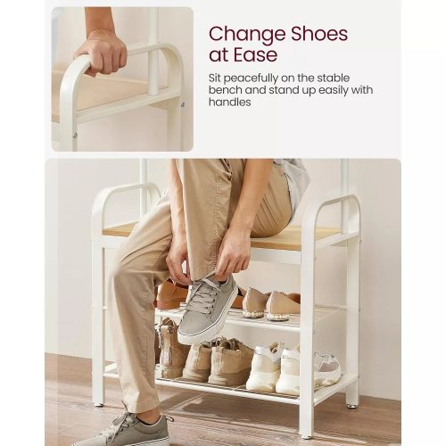 Vstupná chodba s vešiakovou policou, vešiakmi, botníkom a sedákom, dub.