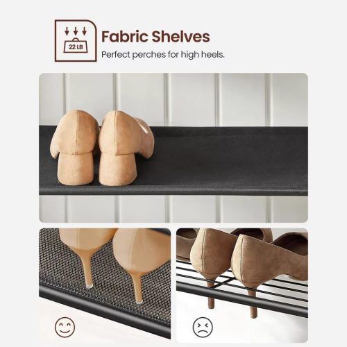 Vešiak do chodby, vešiak na kabáty, úložný priestor na topánky s lavicou, rustikálny hnedý 64x32x180cm