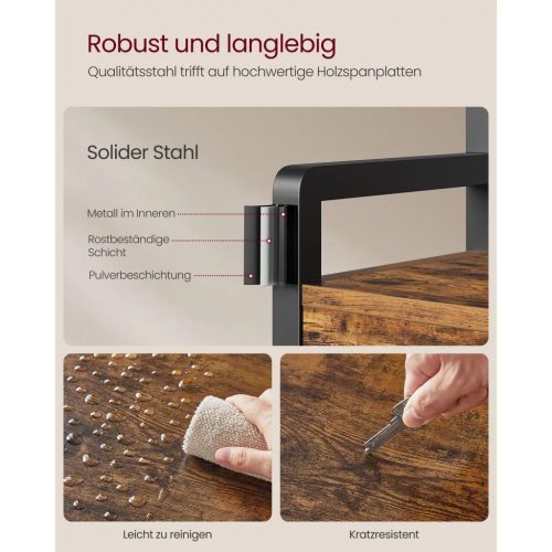 Stena do chodby s lavicou a úložným priestorom na topánky, 2 textilné zásuvky, 10 vešiakov, rustikálna hnedá