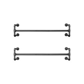 Nástenný vešiak na kabáty 2 kusy, čierny 110x30x29cm