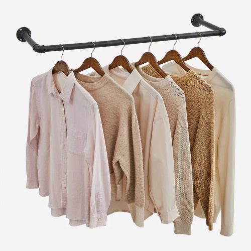 Nástenný vešiak na kabáty 2 kusy, čierny 92x30x7 cm