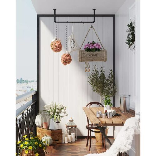 Nástenný vešiak na kabáty 2 kusy, čierny 92x30x7 cm