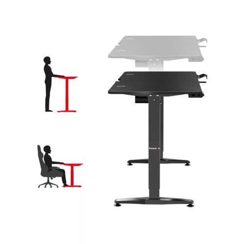 Elektricky nastaviteľná výška písacieho stola, 140x60cm, čierna